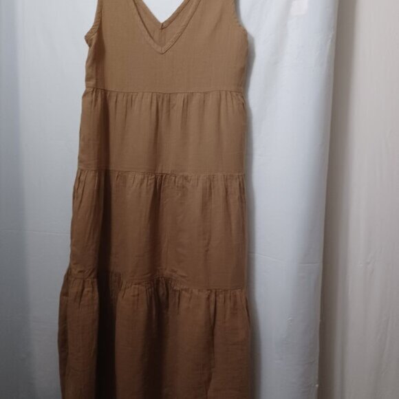 QUINCE 100% ORGANIC COTTON GAUZE TIERED MAXI DRESS - Picture 10 of 11